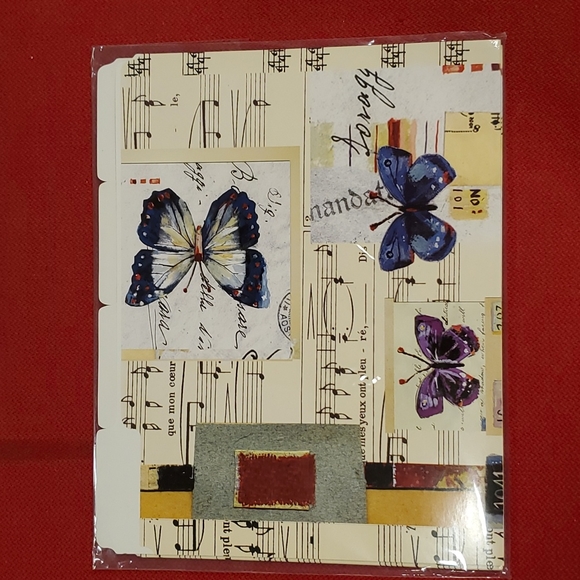 8 Butterfly themed file folders 8.5 x 11.5 2 designs NWOT Garden Whimsy Music - Picture 3 of 5